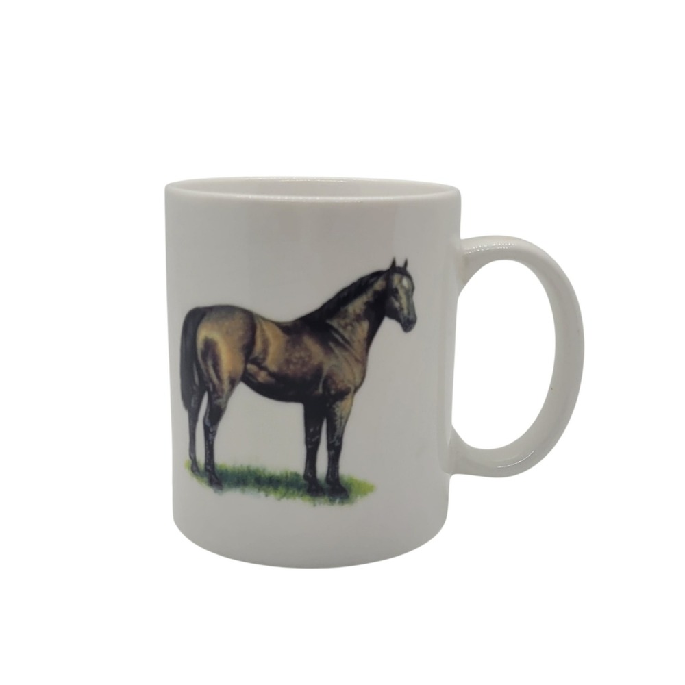 Angler's Expressions Horse Coffee Mug Vintage 2001 Equestrian‎ Ceramic White Cup